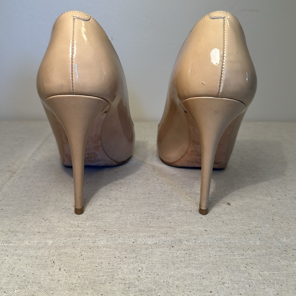 Jimmy Choo Vikki Pumps Nude Patent Leather | Wedding/Events Sz39 - Picture 9 of 15